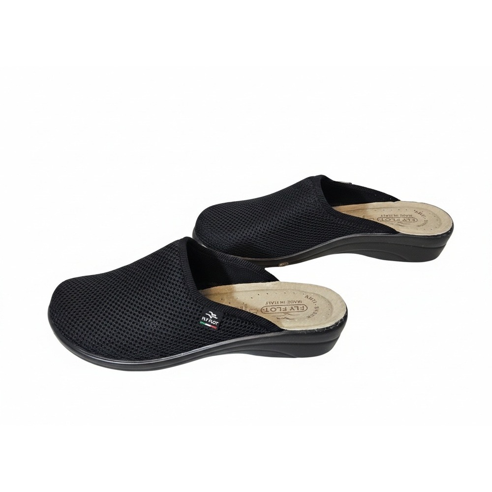 Fly Flot Mesh Clogs Womens 40 Black Excellent Anatomic Anti-Shock Made in Italy - Picture 4 of 6